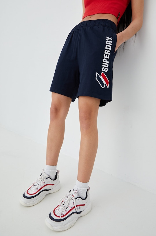 Superdry pantaloni scurti din bumbac bumbac bleumarin W7110311A.JKE