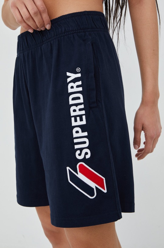 Superdry pantaloni scurti din bumbac bleumarin W7110311A.JKE