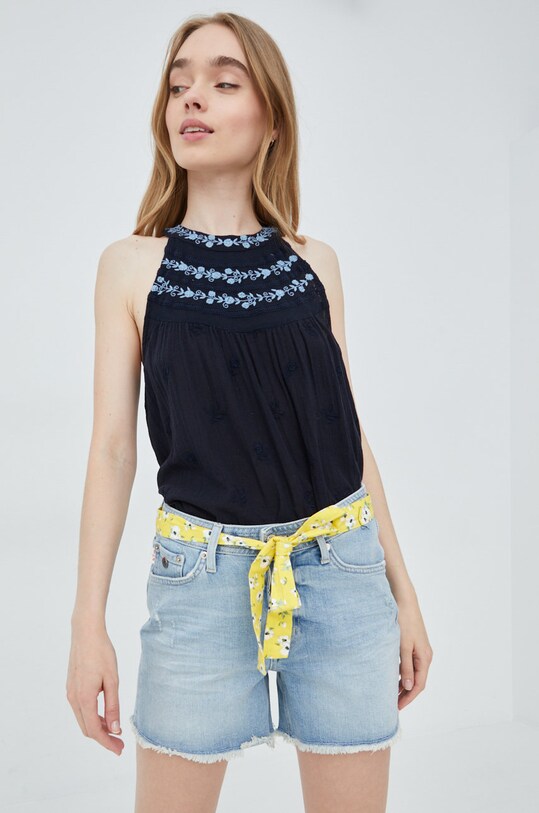 Superdry pantaloni scurti jeans W7110290A.O3O albastru SS22