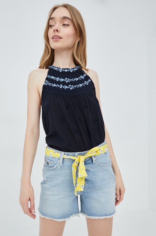 Superdry pantaloni scurti jeans W7110290A.O3O albastru SS22