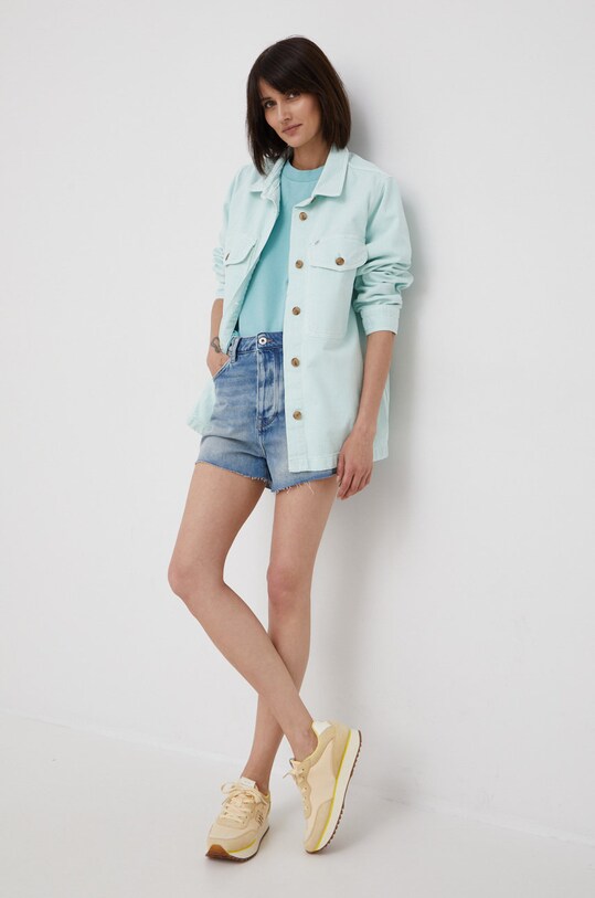 Mustang pantaloni scurti jeans High Rise Shorts 1012454.5000.422 albastru SS22