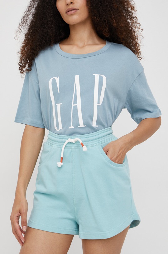 Bavlněné šortky Mustang Julie Jogpant high tyrkysová 1012602.5288