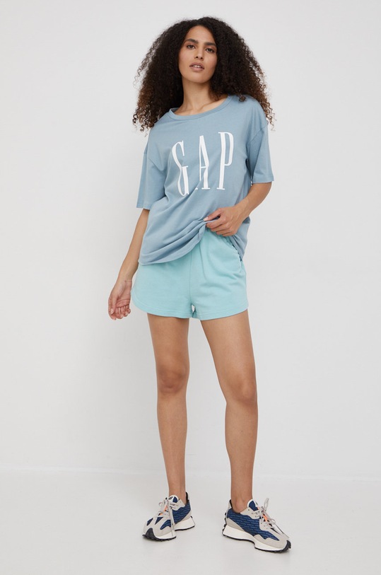 Bavlněné šortky Mustang Julie Jogpant 1012602.5288 tyrkysová SS22