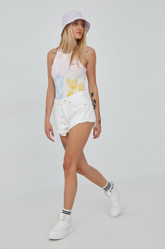 Superdry pantaloni scurti jeans W7110287A.01C alb SS22