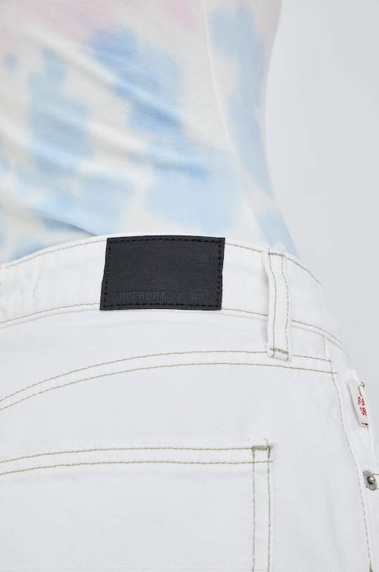 Superdry pantaloni scurti jeans alb W7110287A.01C