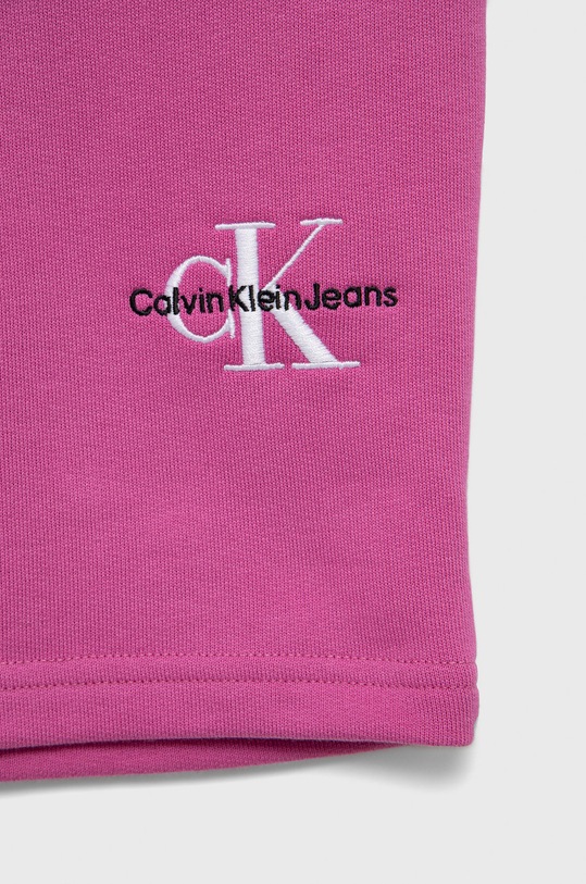 DÍVKA Dětské bavlněné šortky Calvin Klein Jeans IG0IG01446.PPYY růžová