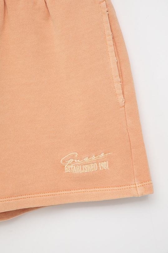 Fete Guess pantaloni scurți din bumbac pentru copii J2GD25.FL04D portocaliu