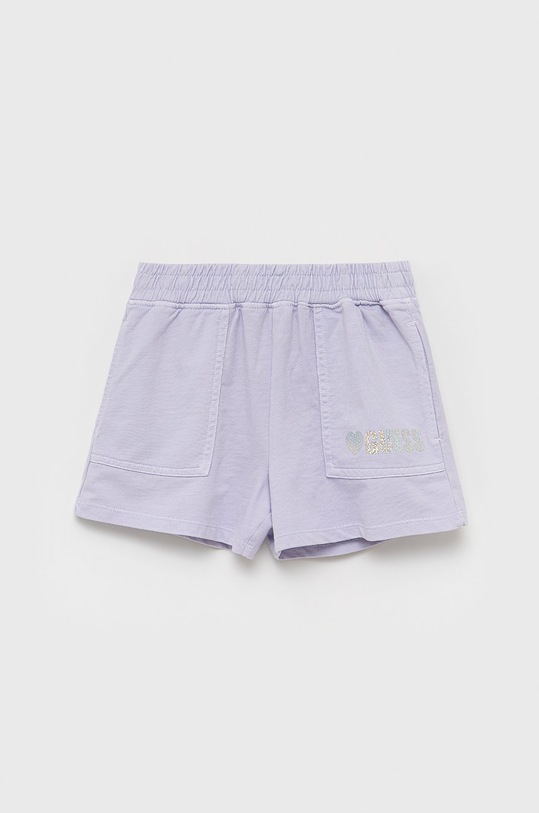 Dětské bavlněné šortky Guess pletenina fialová K2GQ11.KB4O0