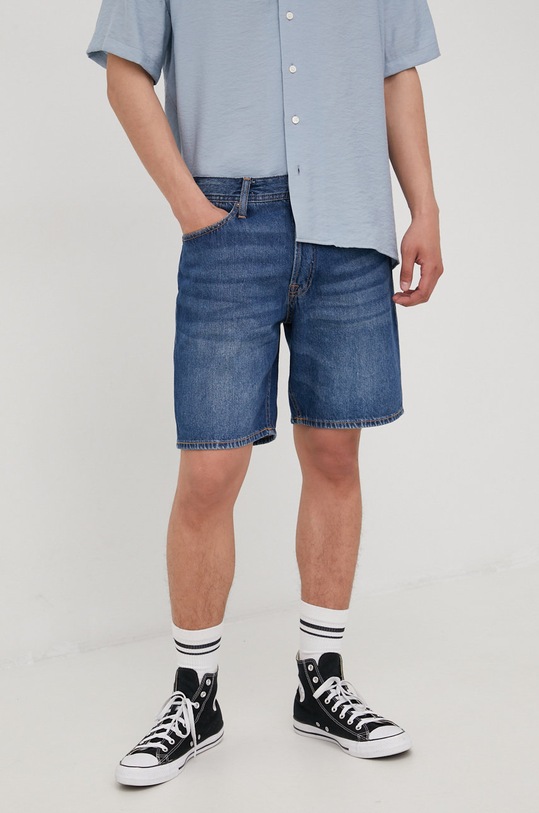 Traper kratke hlače Jack & Jones pamuk mornarsko plava 12201731.BlueDenim