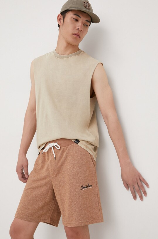 Kratke hlače Jack & Jones Pletenina rjava 12204637.Rubber