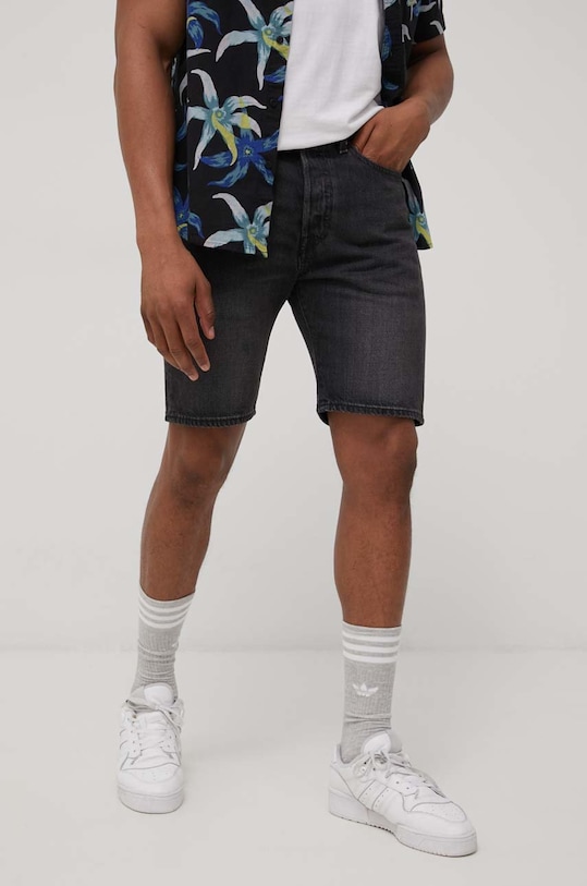 Levi's szorty jeansowe bawełna szary 36512.0150