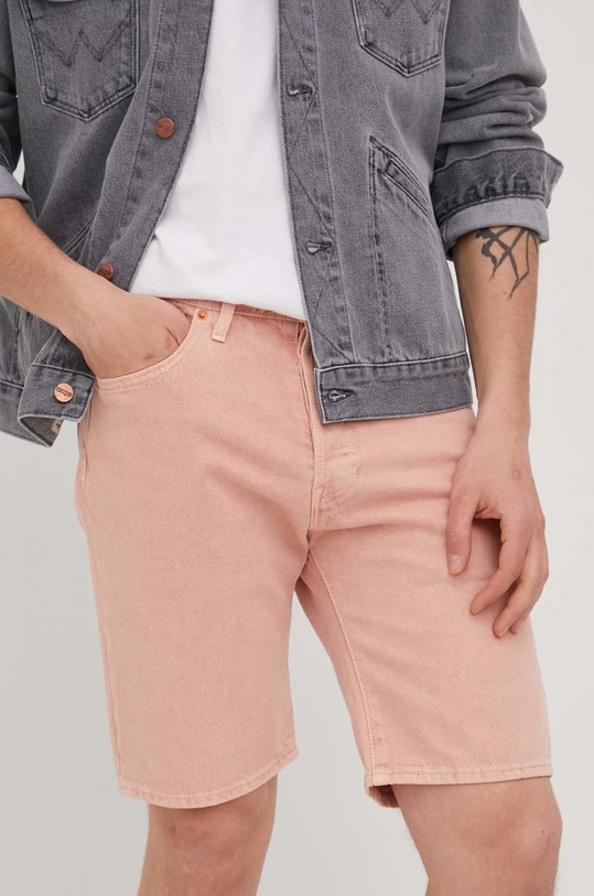 Džínové šortky Levi's látka růžová 36512.0160