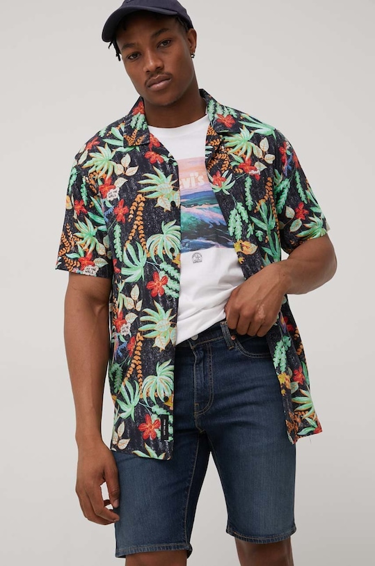 Levi's pantaloni scurti jeans jeans bleumarin 39864.0061