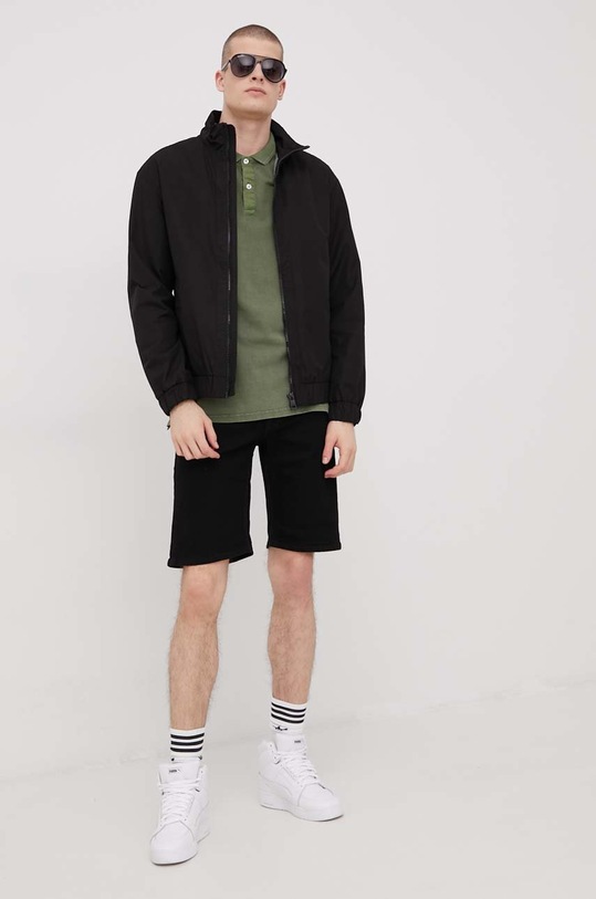 Rifľové krátke nohavice Produkt by Jack & Jones s elastanom čierna 12149626.Black