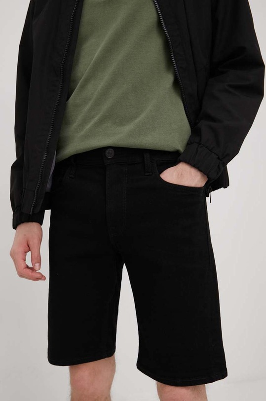 Rifľové krátke nohavice Produkt by Jack & Jones 12149626.Black čierna SS22