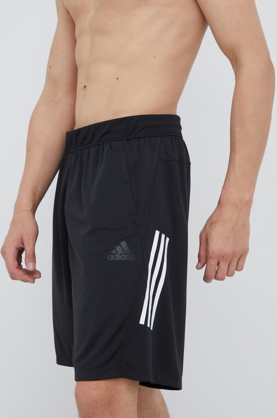 Шорти для бігу adidas Performance 3-stripes FM2107 трикотаж чорний FM2107
