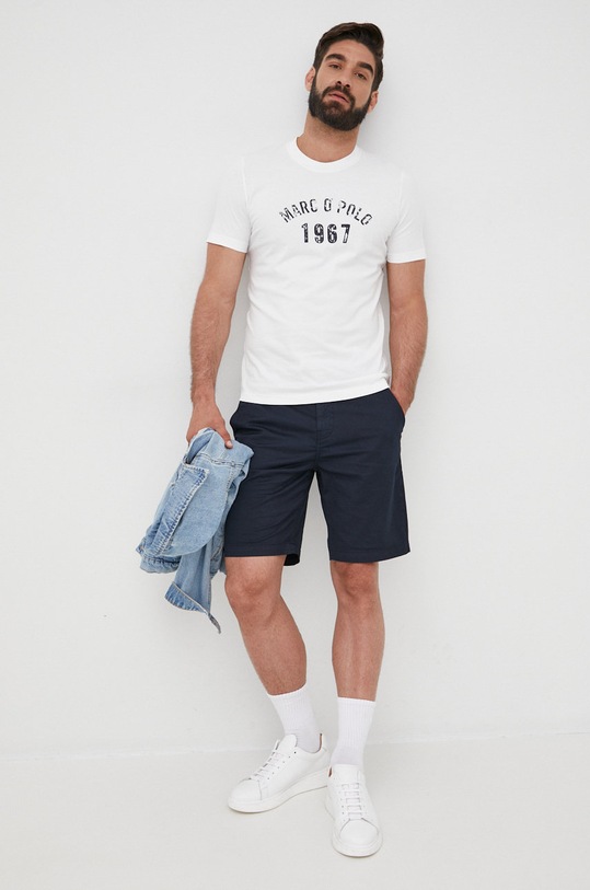 Marc O'Polo szorty z elastanem granatowy 223002815038