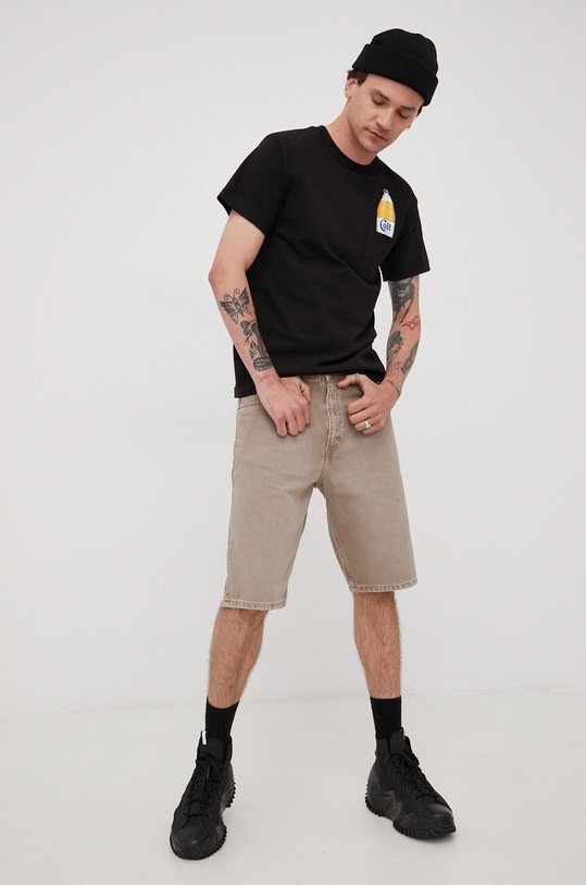 Dr. Denim szorty bawełniane 211010364.641 brązowy SS22