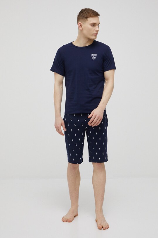 Polo Ralph Lauren piżama bawełniana 714866474001 nadruk granatowy 714866474001