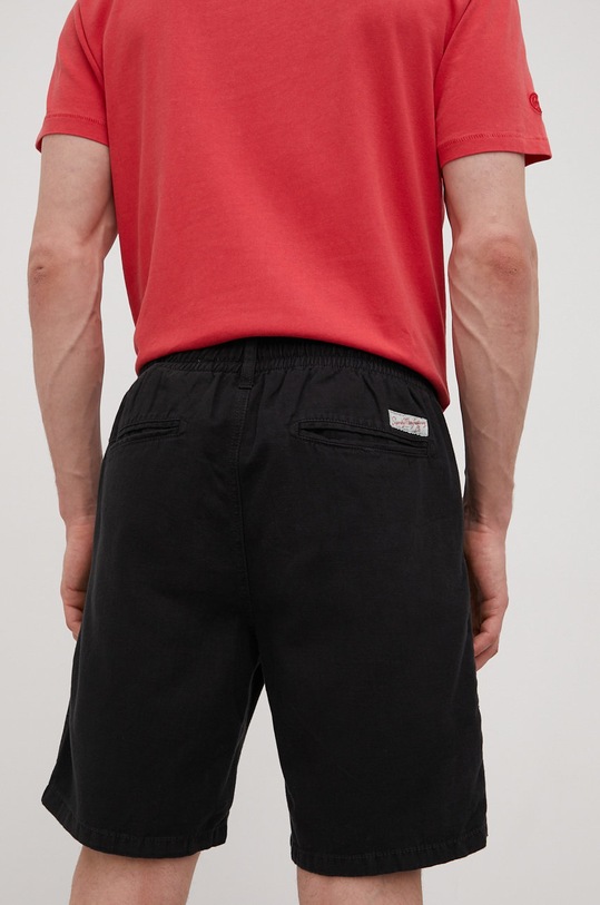 Odzież Superdry szorty z domieszką lnu M7110298A.02A czarny