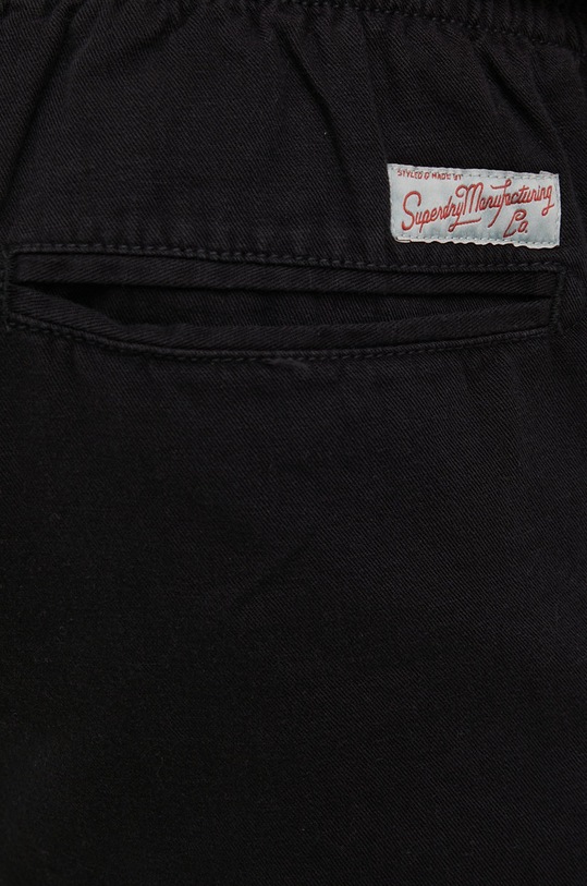 Superdry szorty z domieszką lnu czarny M7110298A.02A