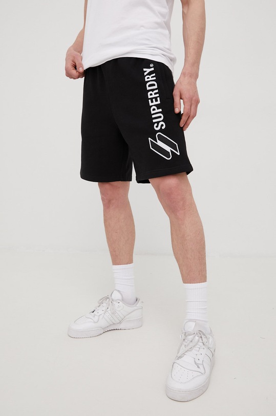 Superdry pantaloni scurti din bumbac bumbac negru M7110319A.02A