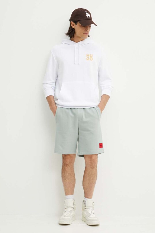 HUGO pantaloni scurti din bumbac 50466196 verde AA00