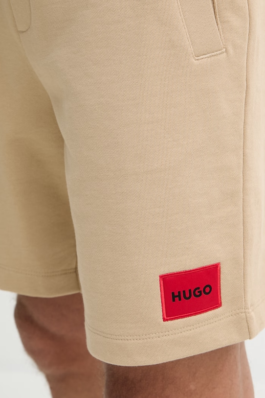 HUGO trenirka kratke hlače moške bombažne Diz222 bež 50466196
