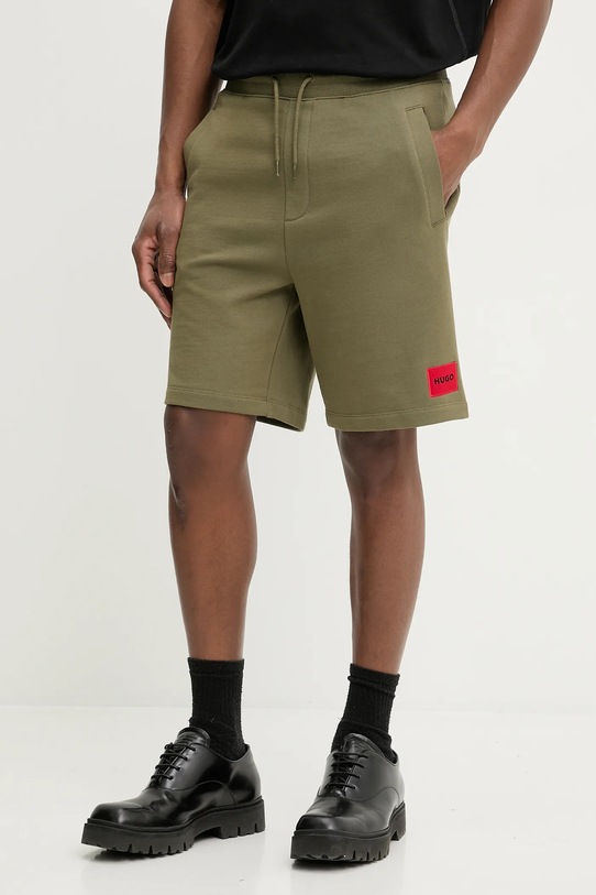 HUGO szorty bawełniane Diz222 zielony 50466196