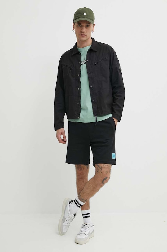 HUGO szorty bawełniane 50466196 czarny AA00