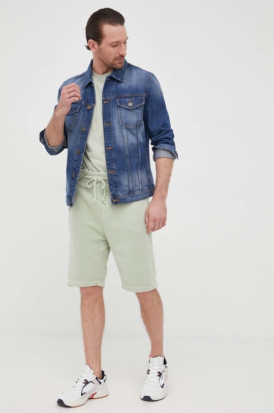 Bavlněné šortky United Colors of Benetton 3HQLU900B.911 zelená SS22