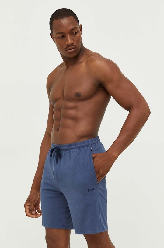 BOSS szorty lounge z elastanem niebieski 50469612