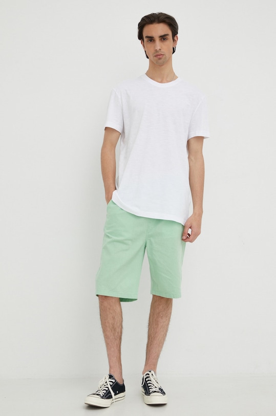 Šortky s příměsí lnu Lee L70KSAUX zelená SS22