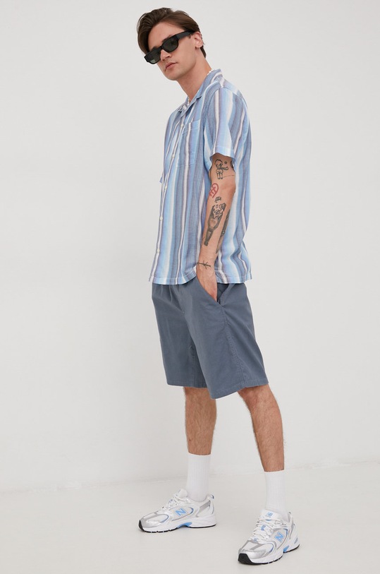 Wrangler szorty z domieszką lnu W11DD9XOD granatowy SS22