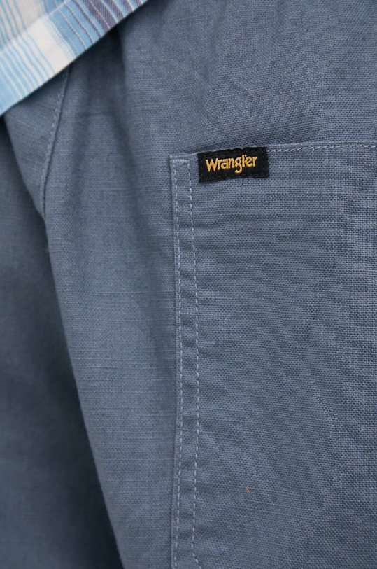 Wrangler szorty z domieszką lnu granatowy W11DD9XOD