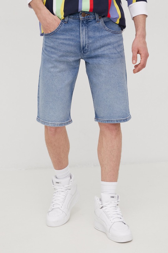 Wrangler szorty jeansowe z elastanem niebieski W15VYL29R