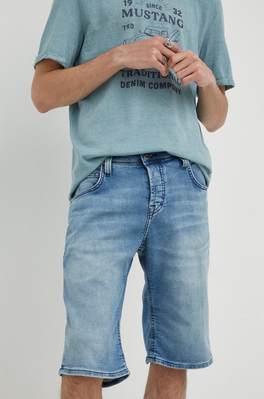 Mustang pantaloni scurti Chicago Shorts bumbac albastru 1012672.5000.413