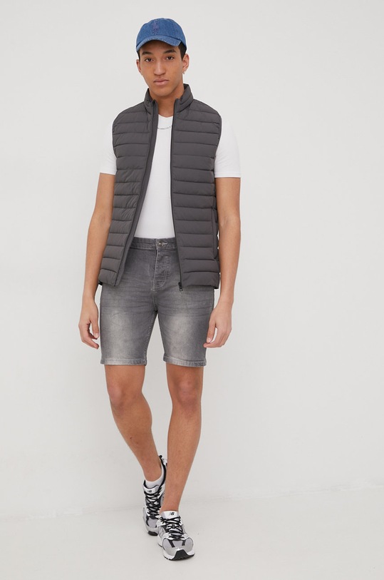 Brave Soul szorty jeansowe jeans szary MSRT.SIMONGREY.GRE