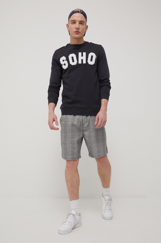 Brave Soul pantaloni scurti MSRT.CAMONT.BLA negru SS22