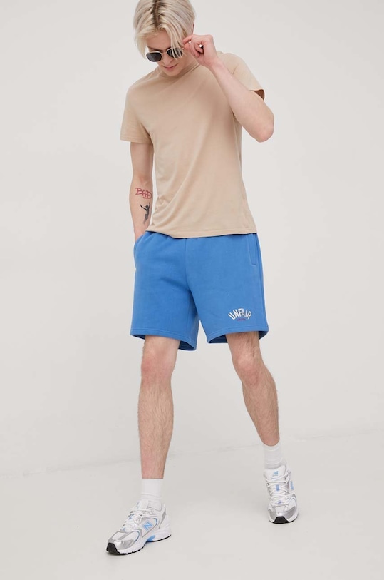 Unfair Athletics pantaloni scurti din bumbac bumbac albastru UNFR22.003