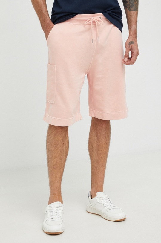Bavlněné šortky BOSS Boss Casual pletenina růžová 50472406
