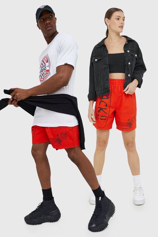 Bavlněné šortky Converse bavlna červená 10024377.A01