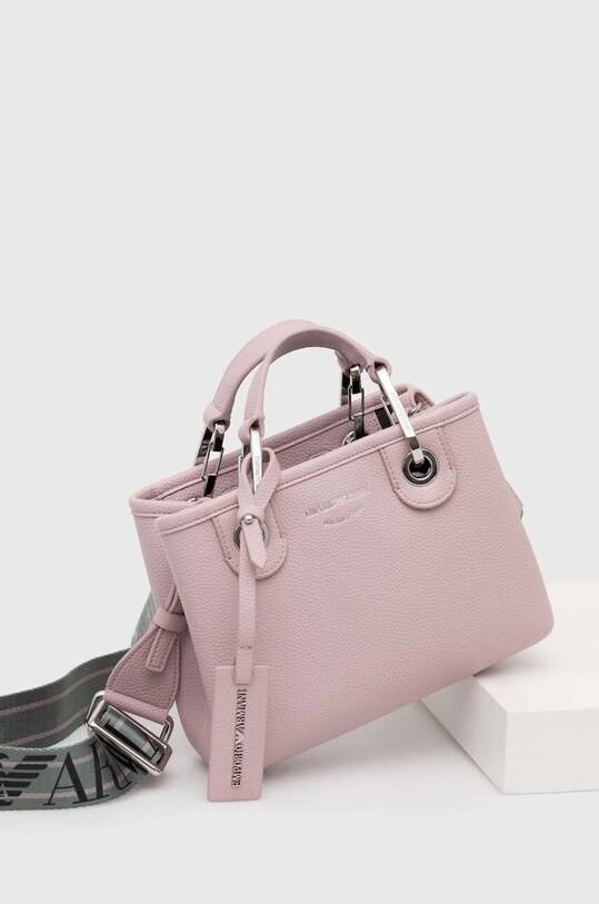 Emporio Armani borsa a mano in pelle pelle fiore rosa Y3D176.YFO5E