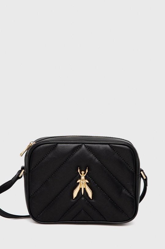 Kožená kabelka Patrizia Pepe usňová koža čierna CB0023.L004