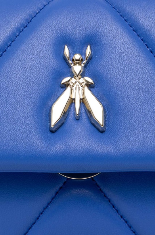 Kožená kabelka Patrizia Pepe modrá CB0084.L006