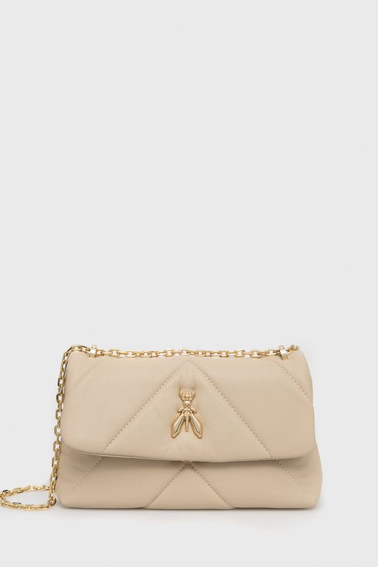 Patrizia Pepe torebka skórzana skóra licowa beżowy CB0084.L006