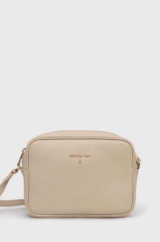 Patrizia Pepe Torebka skórzana skóra licowa beżowy CB8985.L001