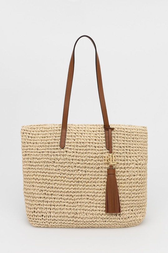 Τσάντα Lauren Ralph Lauren χωράει Α4 μπεζ 431818856001