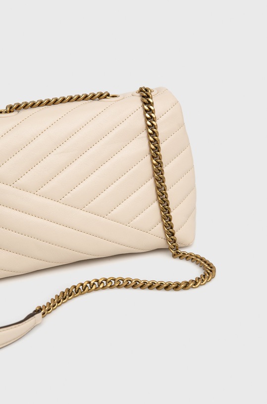 Tory Burch torebka skórzana Kira Chevron Small beżowy 90452.122