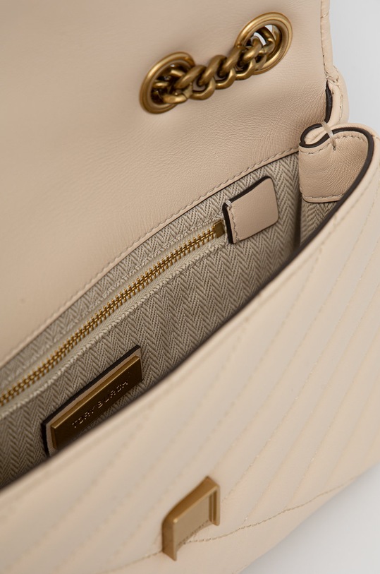 Tory Burch torebka skórzana Kira Chevron Small 90452.122 beżowy